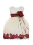Baby Girls Ivory Multi Color Satin Floating Petals Sash Flower Girl Dress 6-24M - SophiasStyle.com